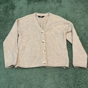 Cozy Beige Button-Up Cardigan